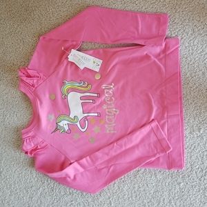 NWT Garanimals Pink Unicorn Longsleeve Tee w/ Gold Embellishments (Girls Size 8)